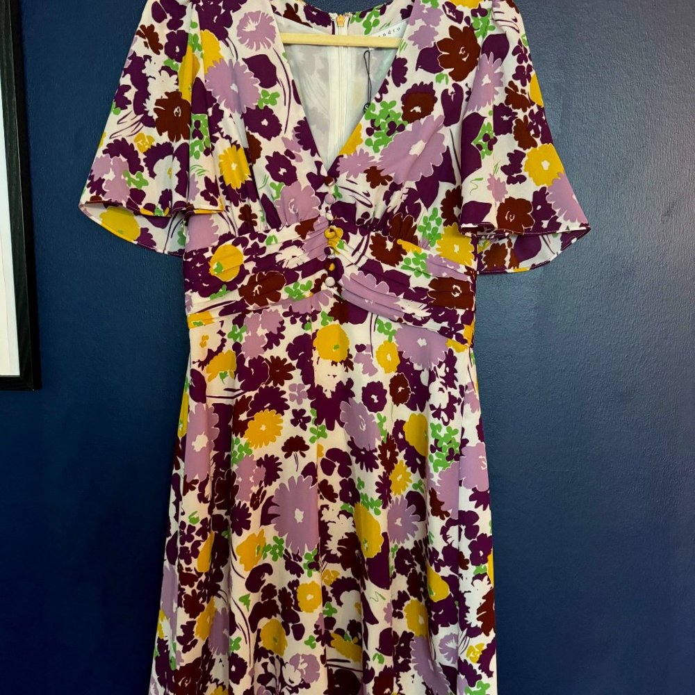 Sandro Flutter Sleeve Floral Dress- NWT